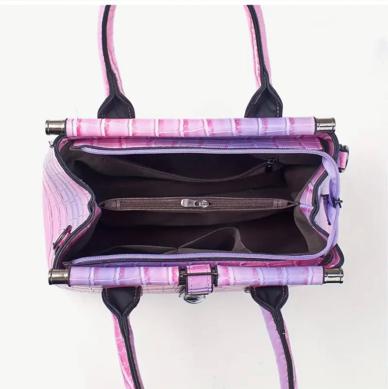 Stylish Ombre Stone Texture Handbag with Matching Purse – 2-Piece Set SKU SM2143