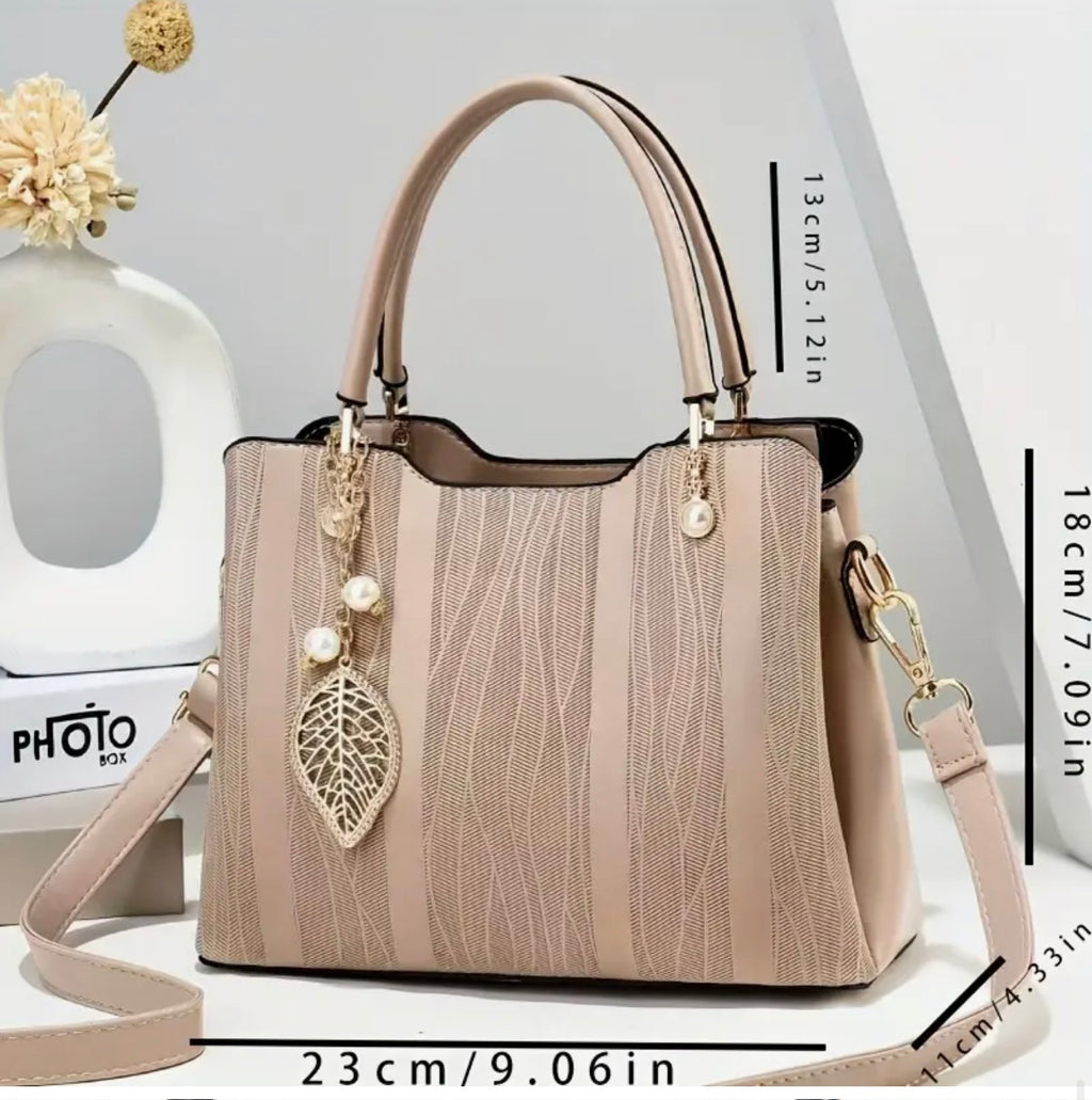 Elegant Light Blue & White Braided Handbag – Adjustable Strap, Gold Hardware, Large Capacity SKU SM2152