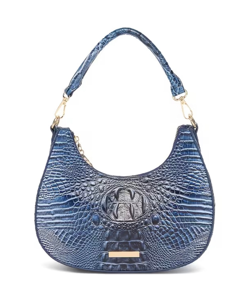 Rainbow Croc Faux Leather Shoulder Bag SKU SM2139