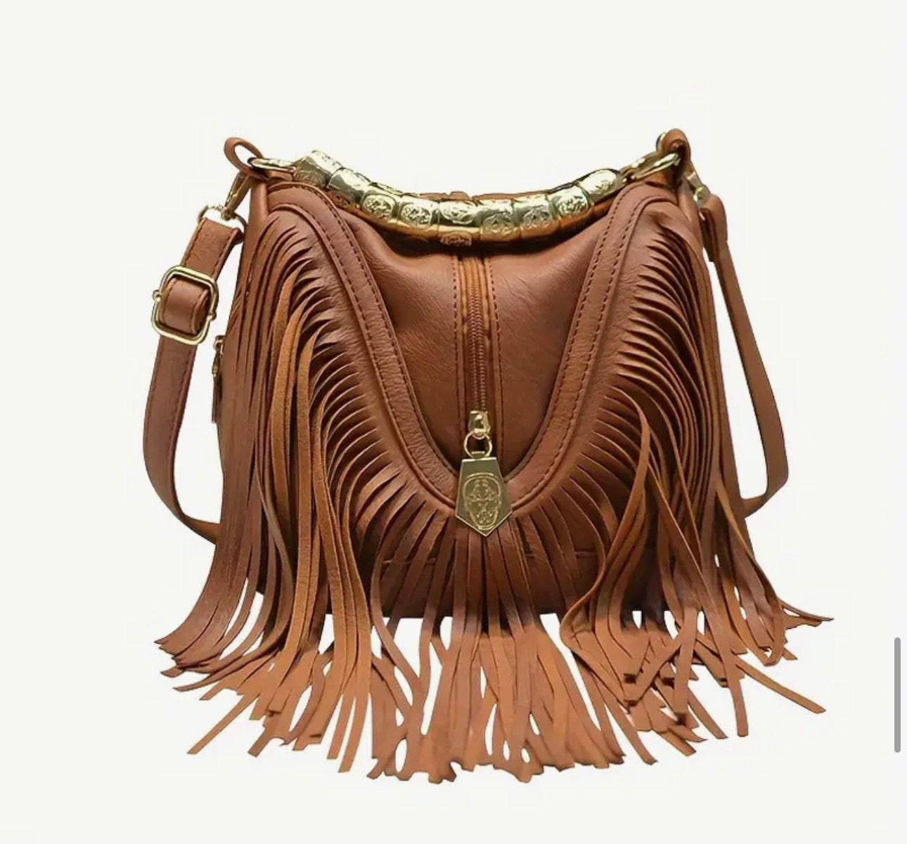 Cowgirl Faux Leather Tassel Handbag – Brown or Black SKU SM2141
