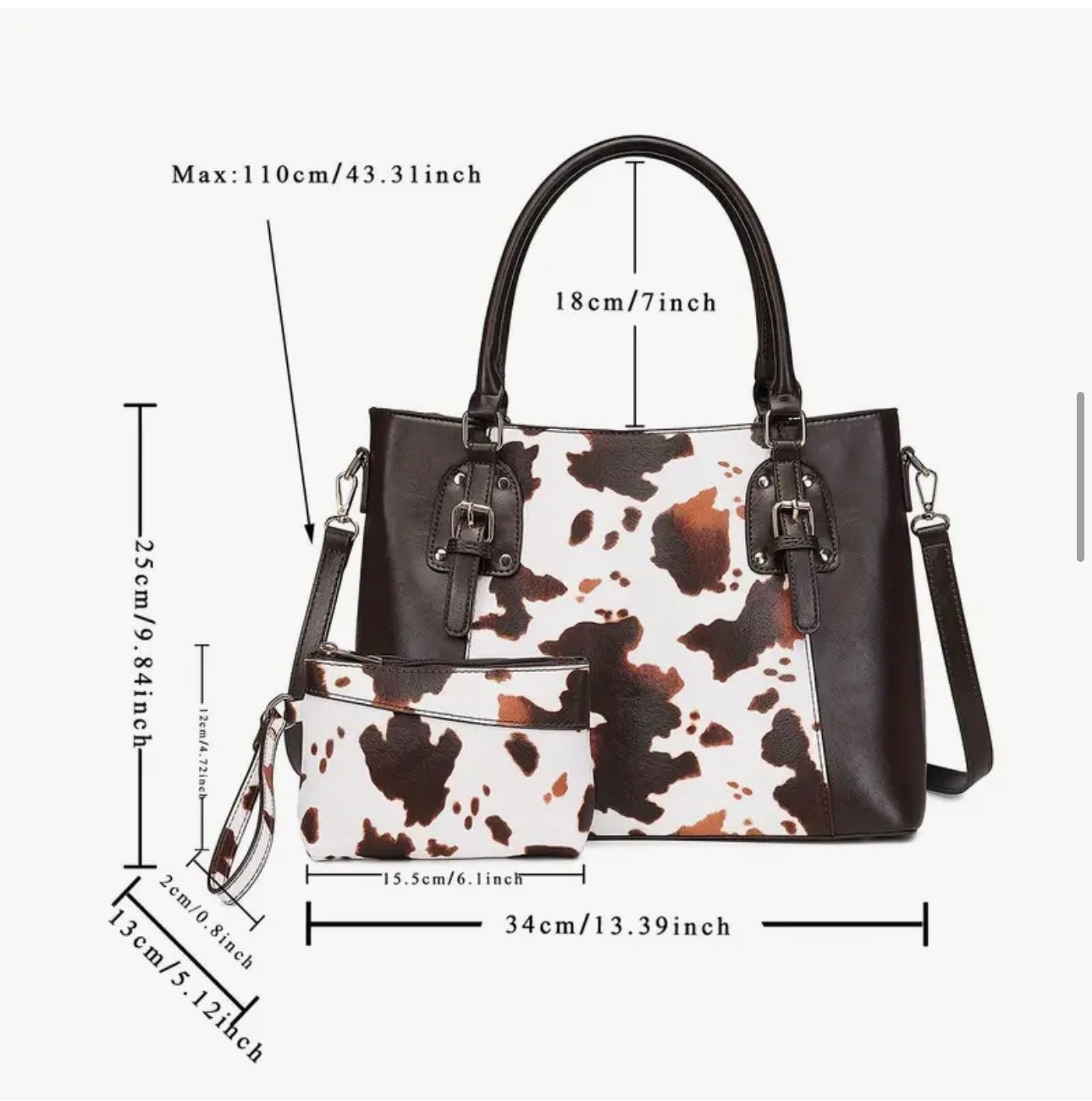 Vintage Western Cowhide Two-Piece Handbag Set – Bohemian Totem SKU SM2140