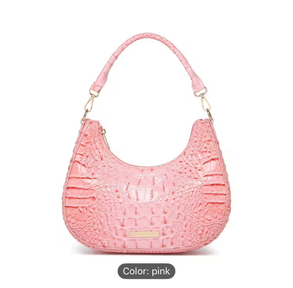 Rainbow Croc Faux Leather Shoulder Bag SKU SM2139
