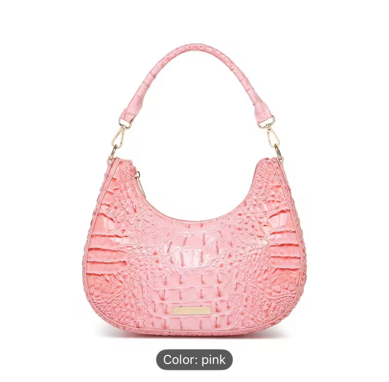 Rainbow Croc Faux Leather Shoulder Bag SKU SM2139