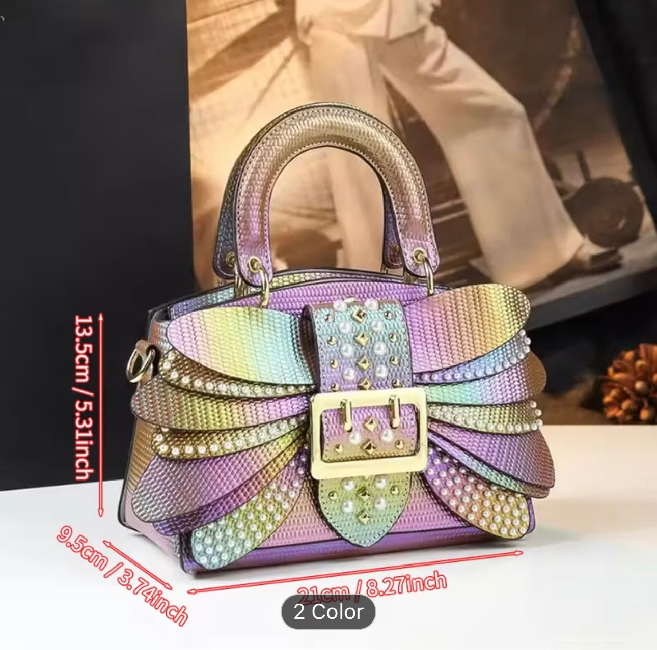 Multicoloured Gemstone & Rhinestone Statement Clutch SKU SM2142