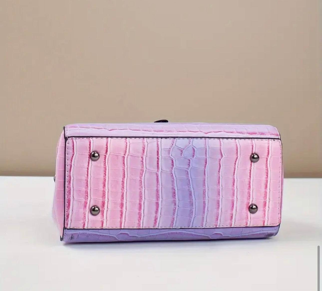 Stylish Ombre Stone Texture Handbag with Matching Purse – 2-Piece Set SKU SM2143