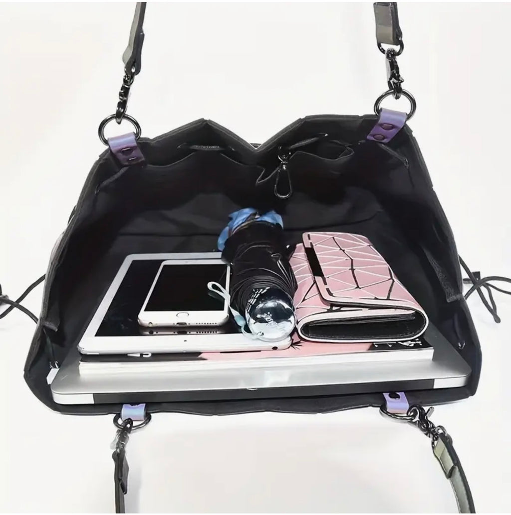 GlowWave Oversized Drawstring Tote – Multi-Purple SKU SM2138