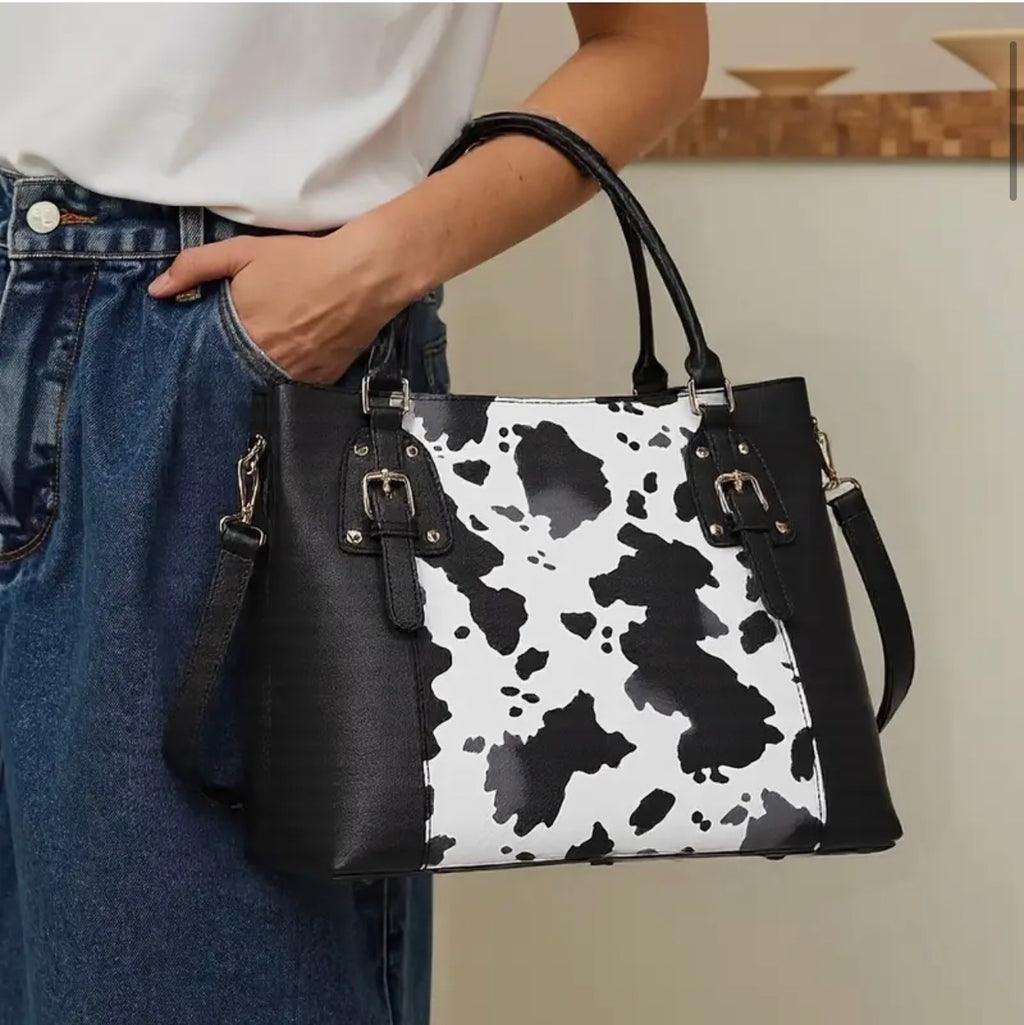 Vintage Western Cowhide Two-Piece Handbag Set – Bohemian Totem SKU SM2140