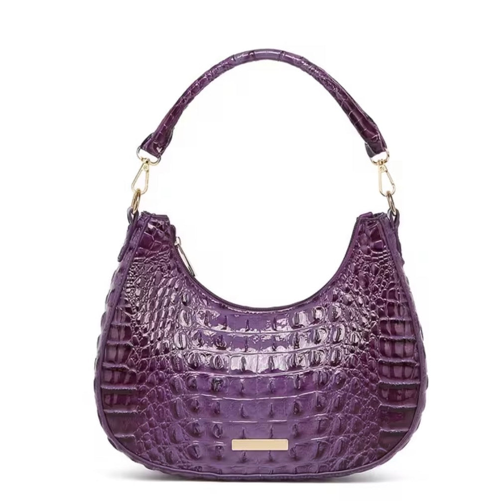 Rainbow Croc Faux Leather Shoulder Bag SKU SM2139