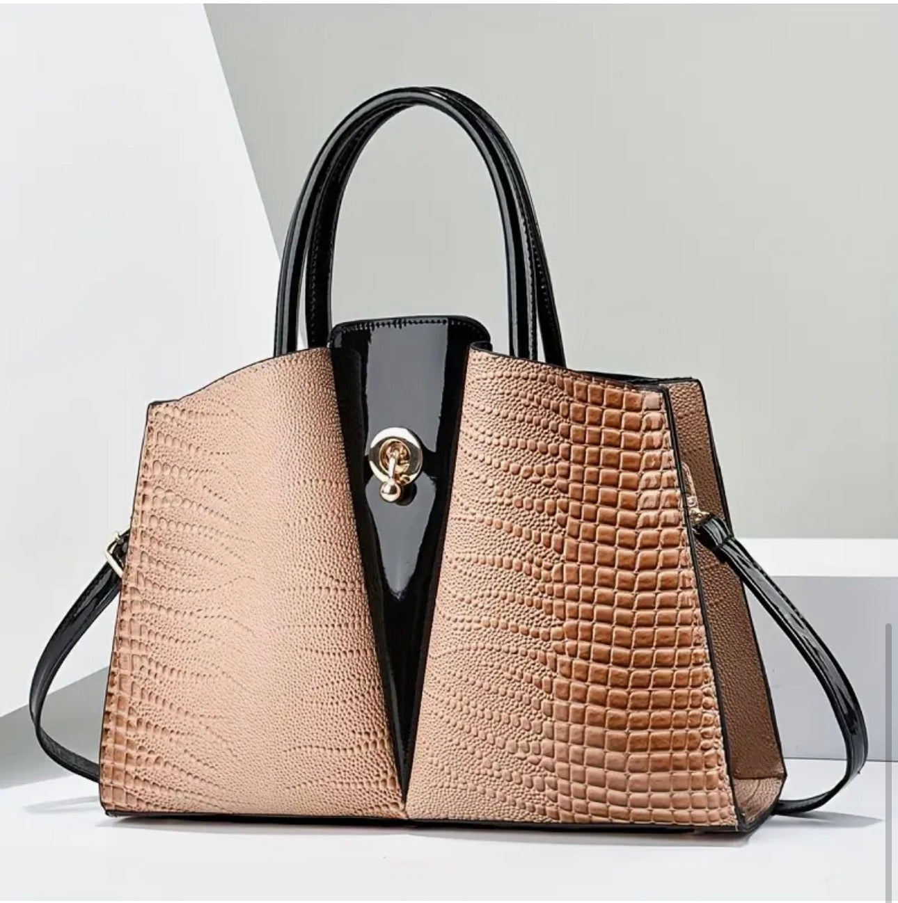 Premium Crocodile Leather Handbag – Luxury Structured Designer Bag for Women SKU SM2146