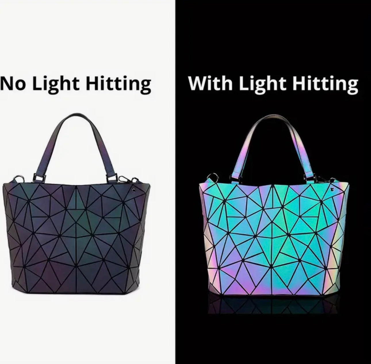 Iridescent Reflective Shoulder Bag – Multi-Shift Color Crossbody Purse SKU SM2137