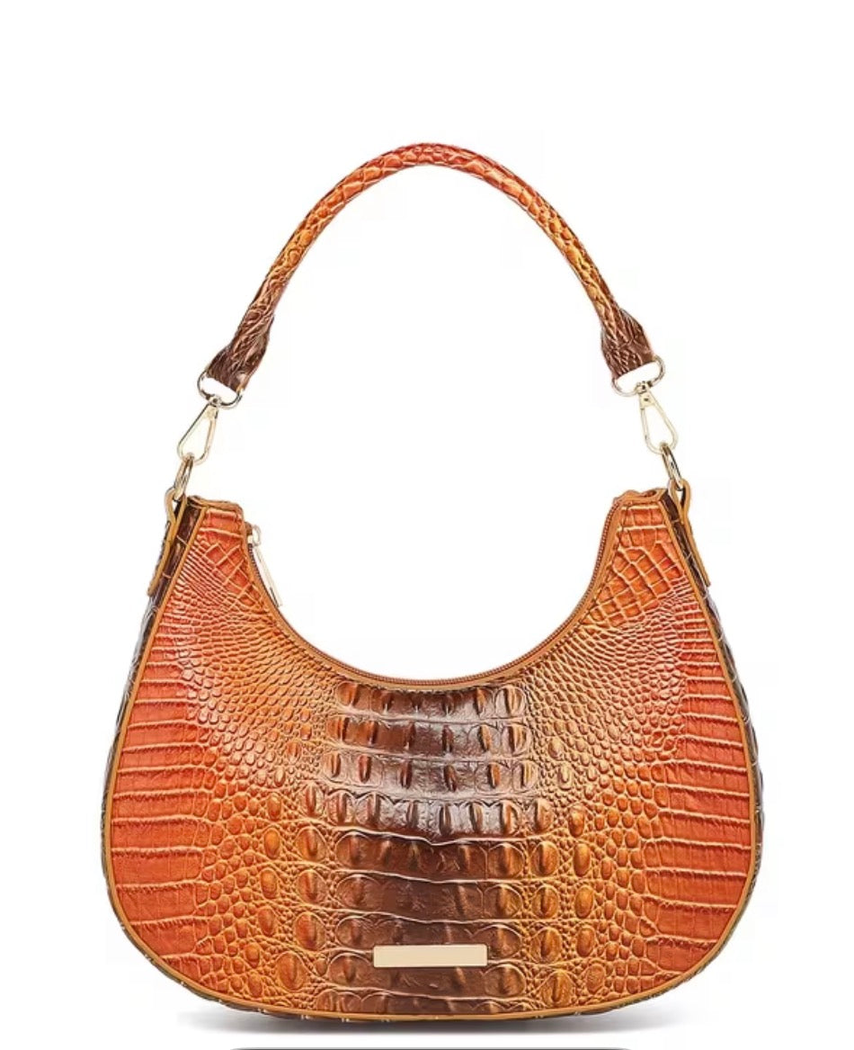 Rainbow Croc Faux Leather Shoulder Bag SKU SM2139