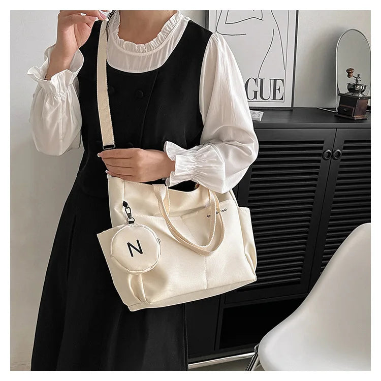 Women Shoulder Crossbody Bag Japanese Canvas Tote Messenger Bag for Student 2024 Ladies Hand Bags Female Handbag Bolsa Feminina SKU SM1234