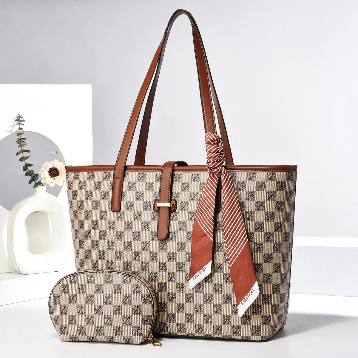 Handbags for Women Fashion Designer Clutch Purses Classic Top Handle Satchel Tote Shoulder Bags with Small Wallet SKU SM1236